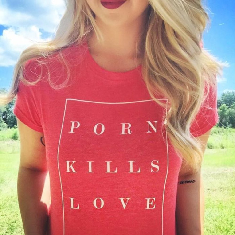 Red fight the new drug - porn kills love shirt